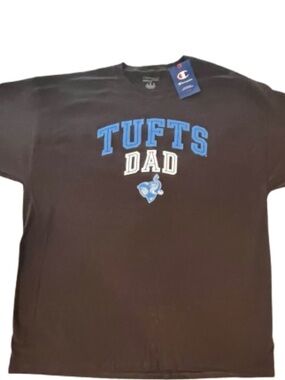 🆕- Tufts University Champion-“Tufts Dad”  T-Shirt in Brown & Blue. Size: XXL